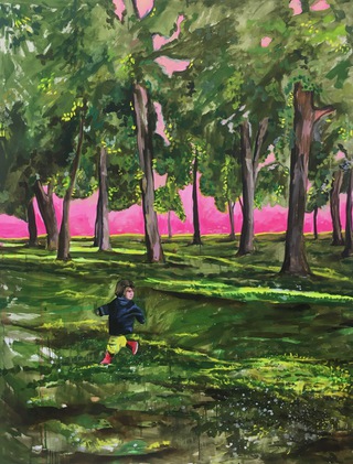 Wunderwald (2021), Oil and acrylic on canvas, 160 x 200 cm